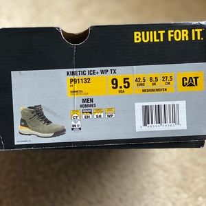 New with tags Cat Kinetic Ice+ WP TX work boot. Men’s US 9.5 gunmetal color…